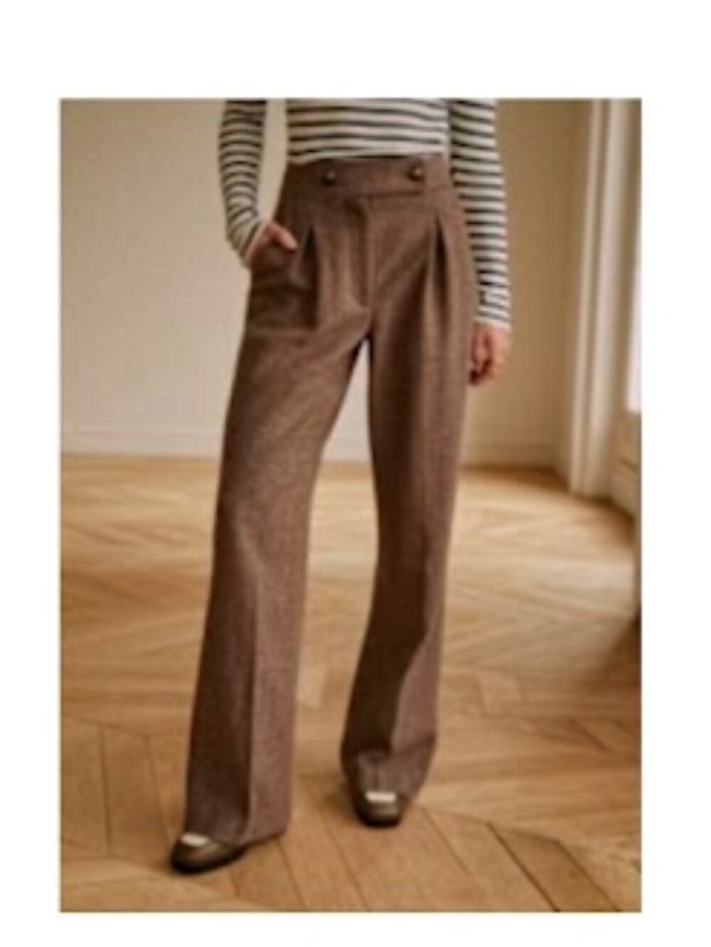 Sezane Auguste Trousers in Taupe Size 14 (FR 46)
